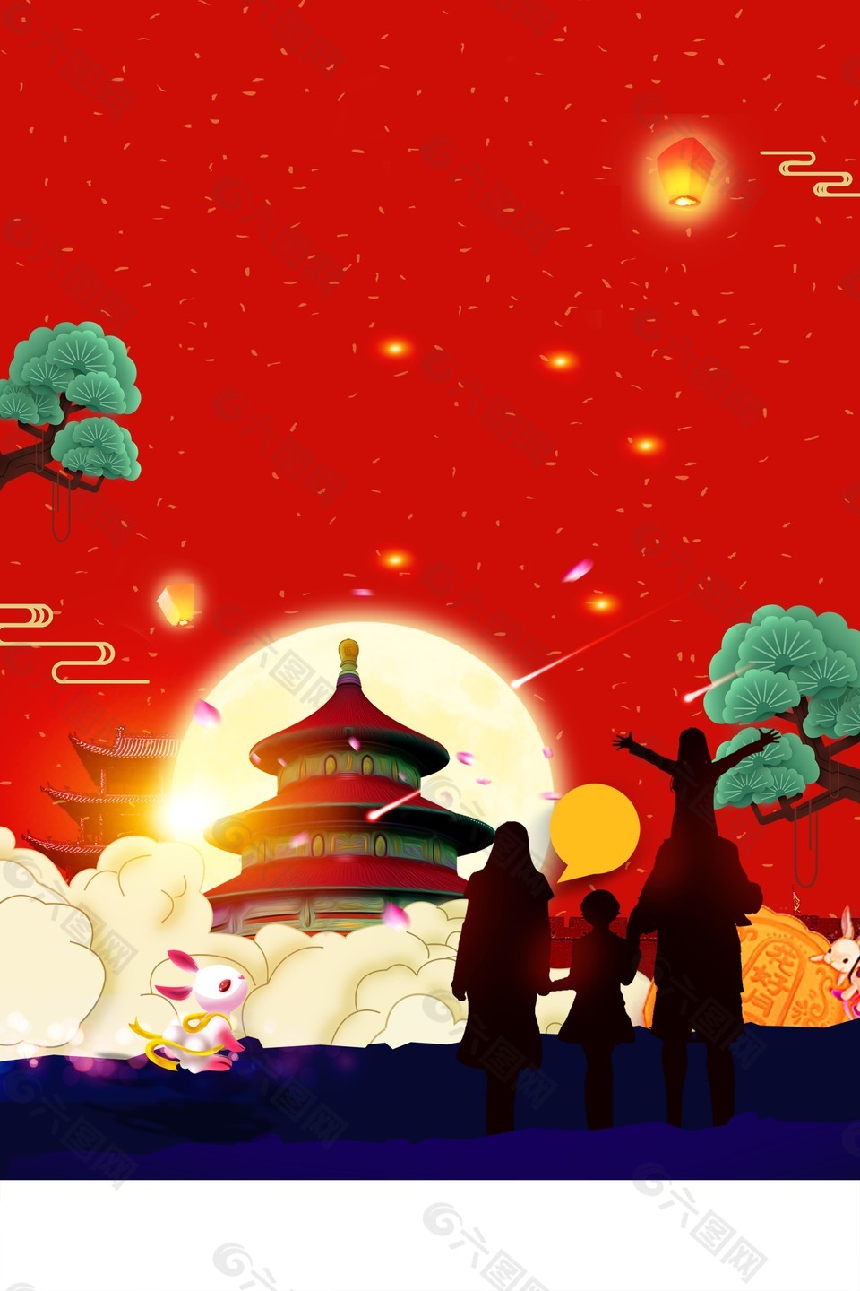 中秋背景图纯色_中秋节背景图_中秋背景图无水印